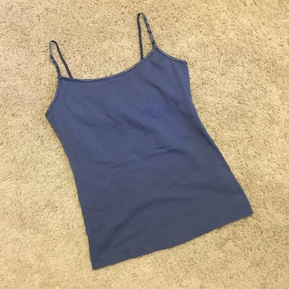 Lake Blue Cotton Athletic Tank Top With Adjustable Straps + Built In Support - Picture 11 of 15
